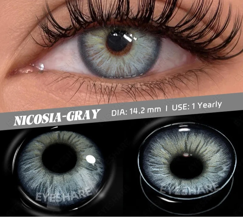 2pcs Color Contact Lens for Eyes Chocolate Makeup Lens Natural Blue Gray Eyes Contact Brown Beauty Lenses Green Contact