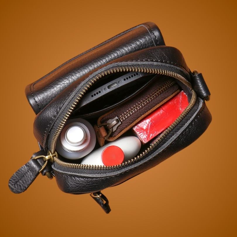 Lightweight Simple Crossbody Sling Bag-Handbags-Black-Free Shipping Leatheretro
