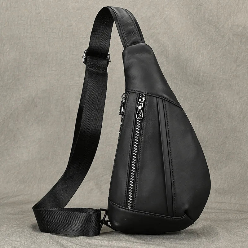 Soft Genuine Leather Men's Chest Pack-Chest Bags-Brown-Free Shipping Leatheretro
