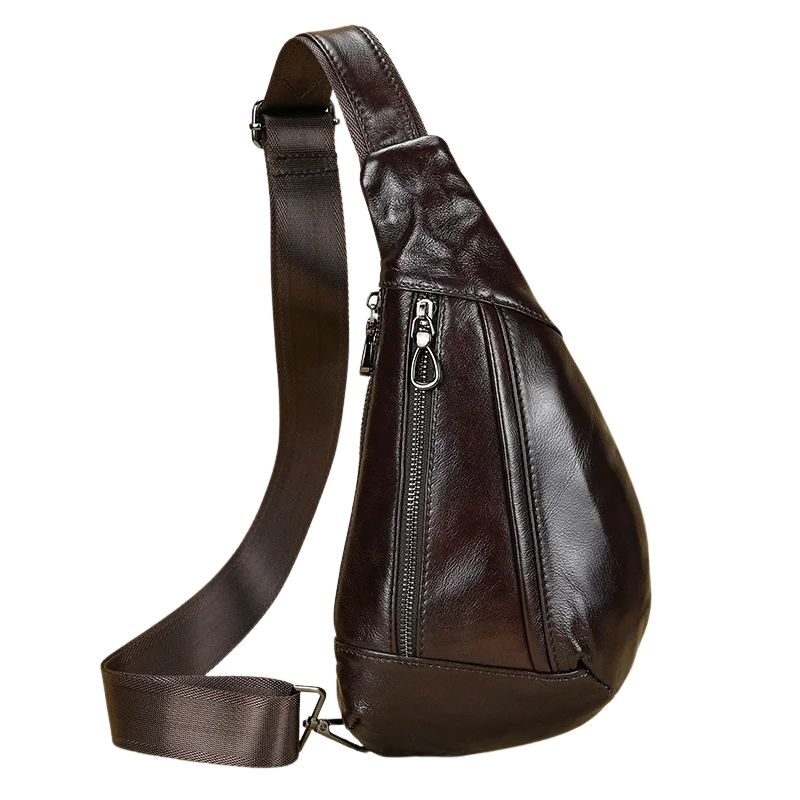 Soft Genuine Leather Men's Chest Pack-Chest Bags-Brown-Free Shipping Leatheretro