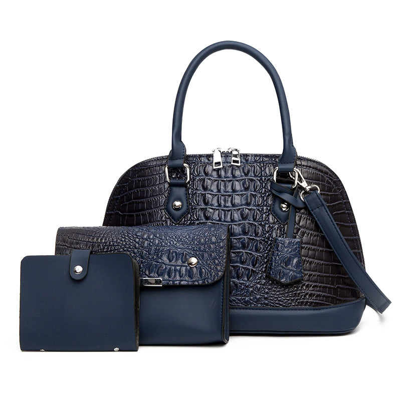 Women's Shoulder Shell Bag - Three in one bag-Handbags-Blue-Free Shipping Leatheretro