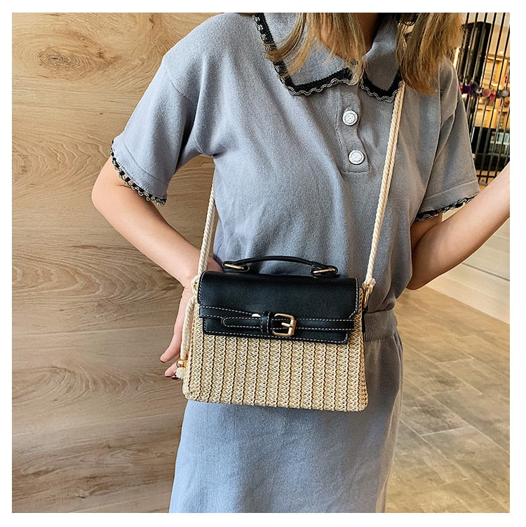 Summer Straw Messenger Bag-Handbags-Brown-Free Shipping Leatheretro
