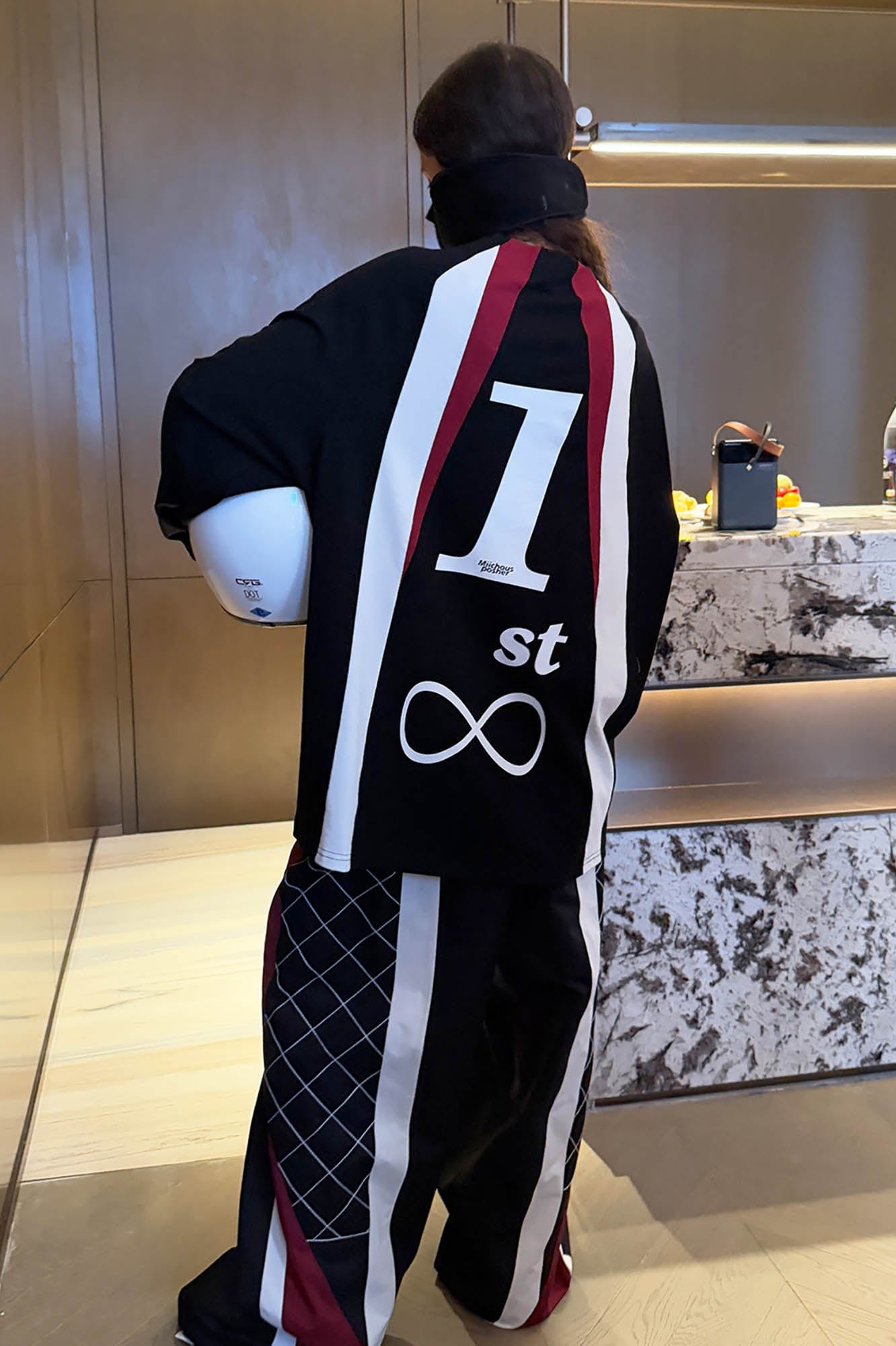 MIICHOUS Infinite Racer Patchwork Spliced Track Pants-Pants-S-Free Shipping Leatheretro