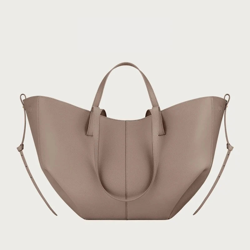 Classic Elegant Wing Tote Bag-Tote Bag-Taupe-Small-Free Shipping Leatheretro