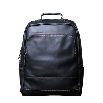 Top Layer Genuine Cow Leather Backpack Travel Backpack-Backpacks-Black-Free Shipping Leatheretro