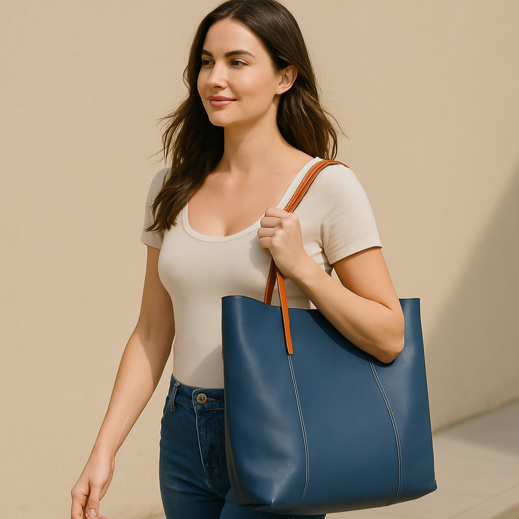 Large Capacity Leather Women's Tote Bag-Tote Bag-Black-Free Shipping Leatheretro