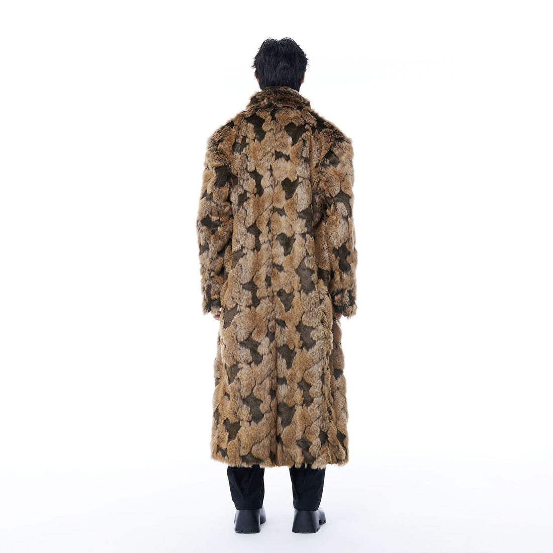 TUIMU Leopard Faux Mink Double-Breasted Coat-Jacket-S-Free Shipping Leatheretro