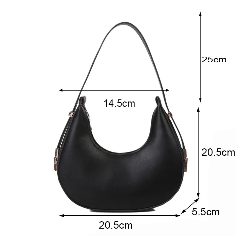 Underarm Bag - One Shoulder French Niche Crescent Shape Handbag for Women-Handbags-Brown-Free Shipping Leatheretro