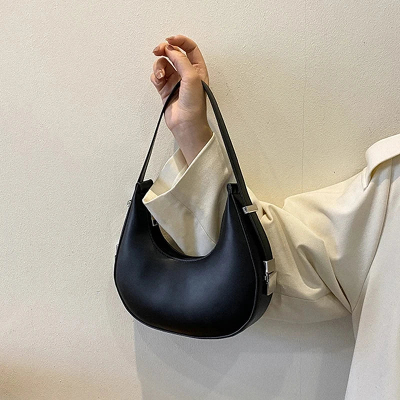 Underarm Bag - One Shoulder French Niche Crescent Shape Handbag for Women-Handbags-Brown-Free Shipping Leatheretro