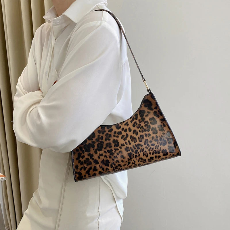 Underarm Handbag PU Leather Leopard Print Armpit Purse-Handbags-Leopard-Free Shipping Leatheretro