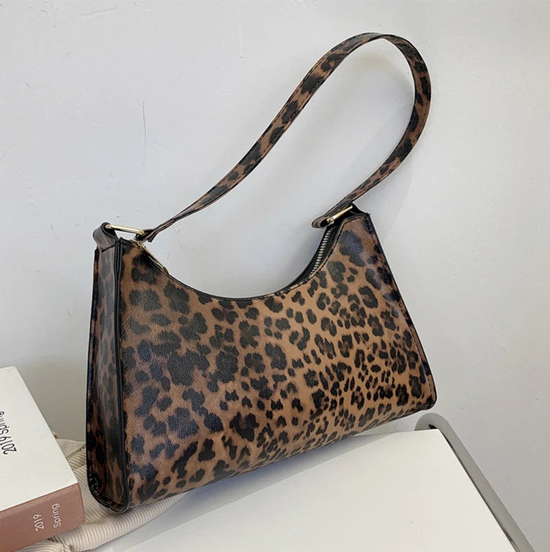 Underarm Handbag PU Leather Leopard Print Armpit Purse-Handbags-Leopard-Free Shipping Leatheretro