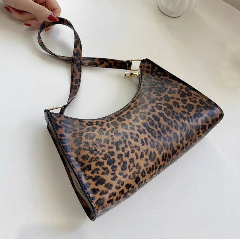 Underarm Handbag PU Leather Leopard Print Armpit Purse-Handbags-Leopard-Free Shipping Leatheretro