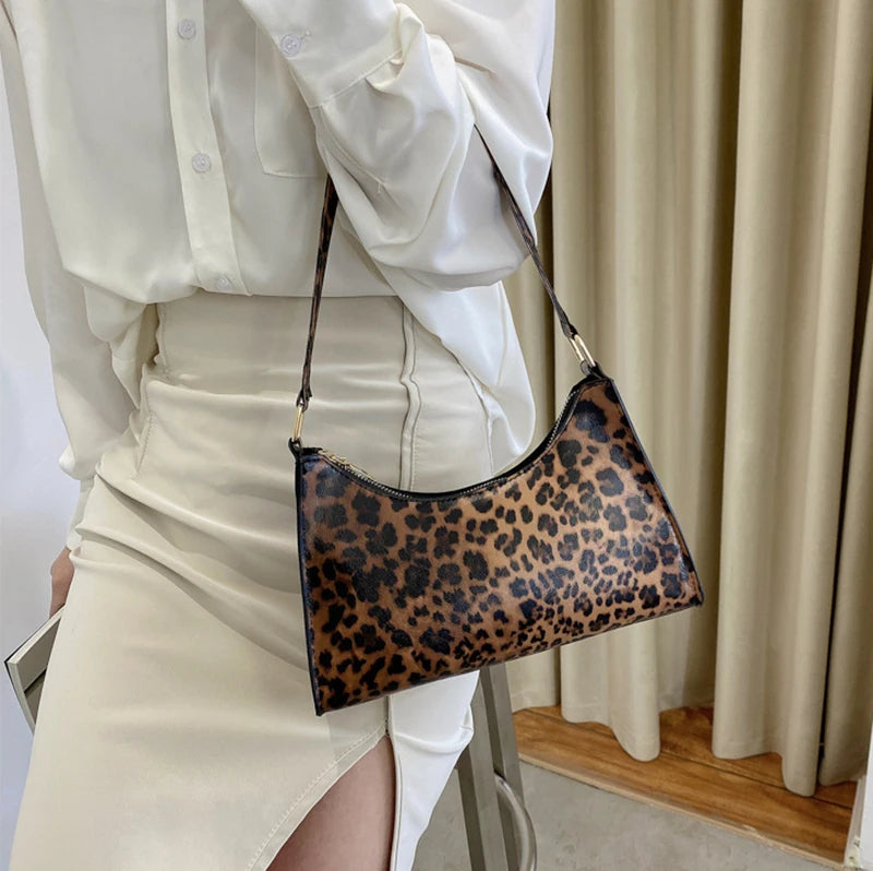 Underarm Handbag PU Leather Leopard Print Armpit Purse-Handbags-Leopard-Free Shipping Leatheretro