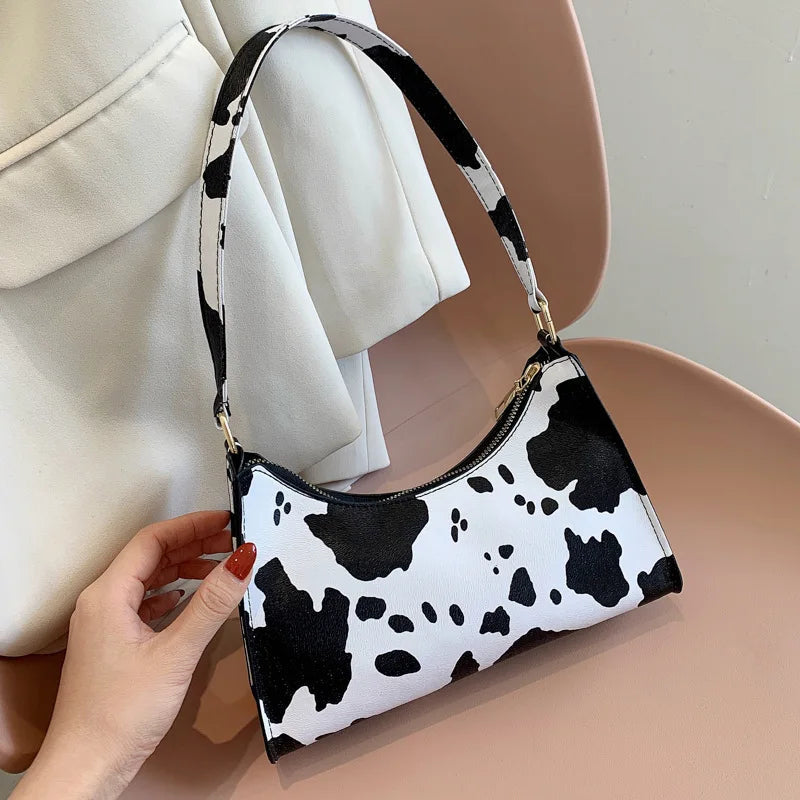 Underarm Handbag PU Leather Leopard Print Armpit Purse-Handbags-Cow-Free Shipping Leatheretro