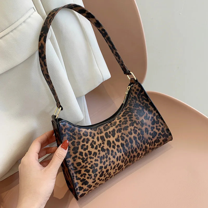 Underarm Handbag PU Leather Leopard Print Armpit Purse-Handbags-Leopard-Free Shipping Leatheretro