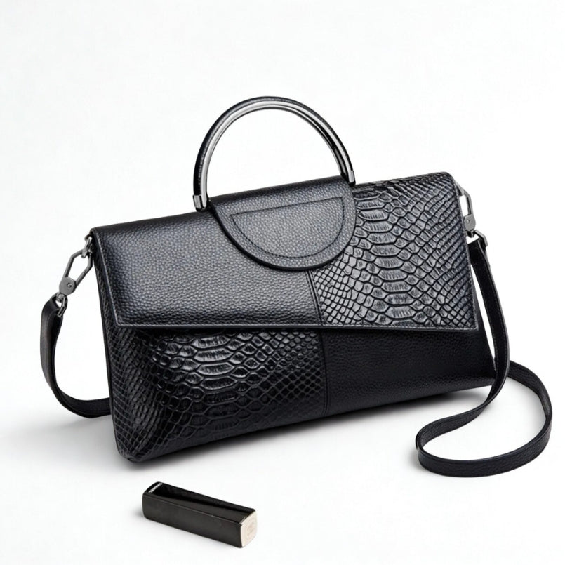 Large Capacity Crocodile Pattern Fashion Slouch Bag - New Style Party Handbag-Handbags-Black-Free Shipping Leatheretro