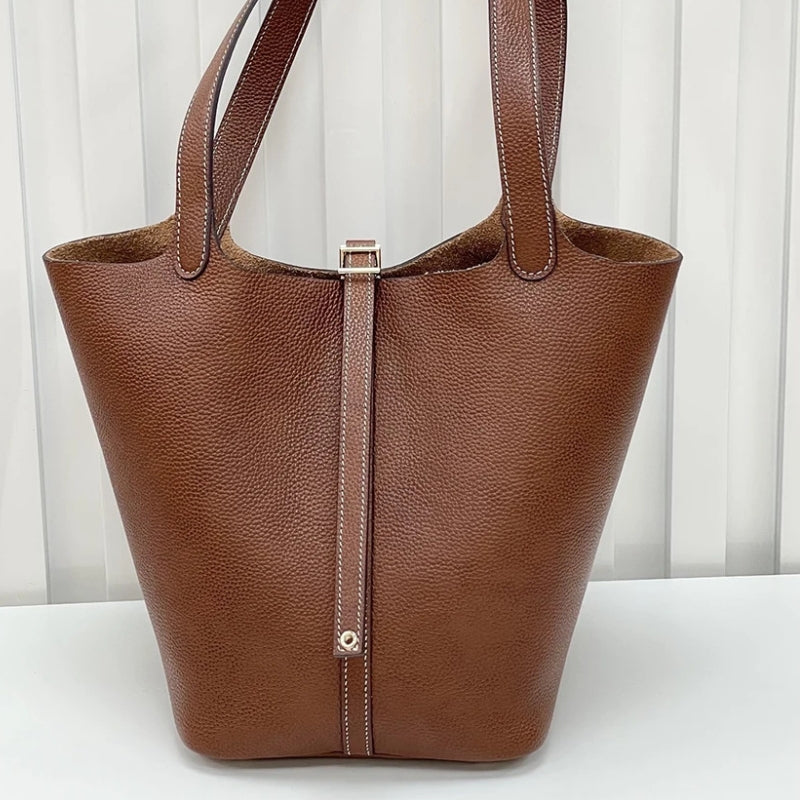 Women's Genuine Leather Luxury Shoulder Bag - Lightweight Large Capacity Bags-Shoulder Bag-Green-Free Shipping Leatheretro