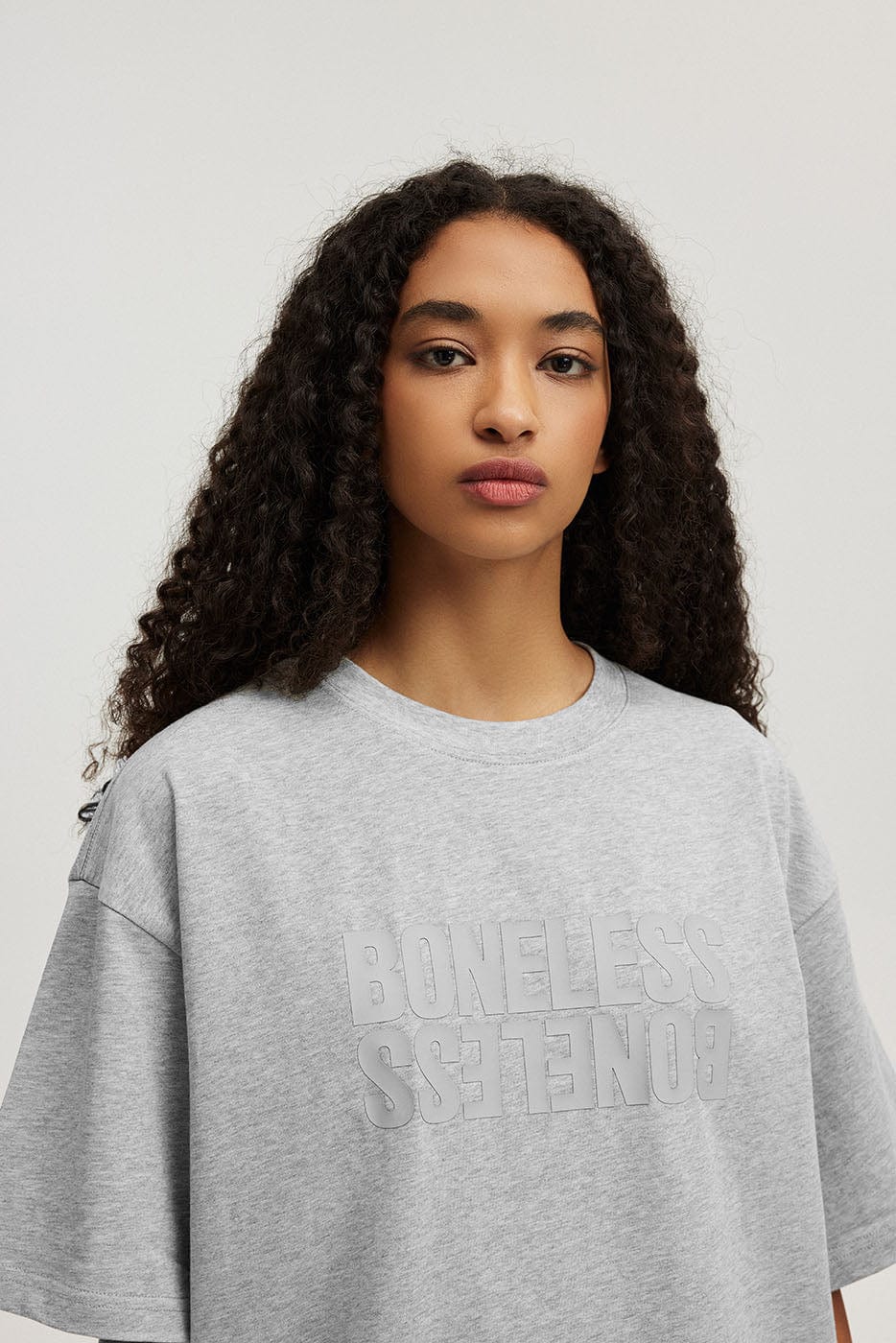 BONELESS Reversed LOGO T-Shirt-T Shirt-S-Black-Free Shipping Leatheretro