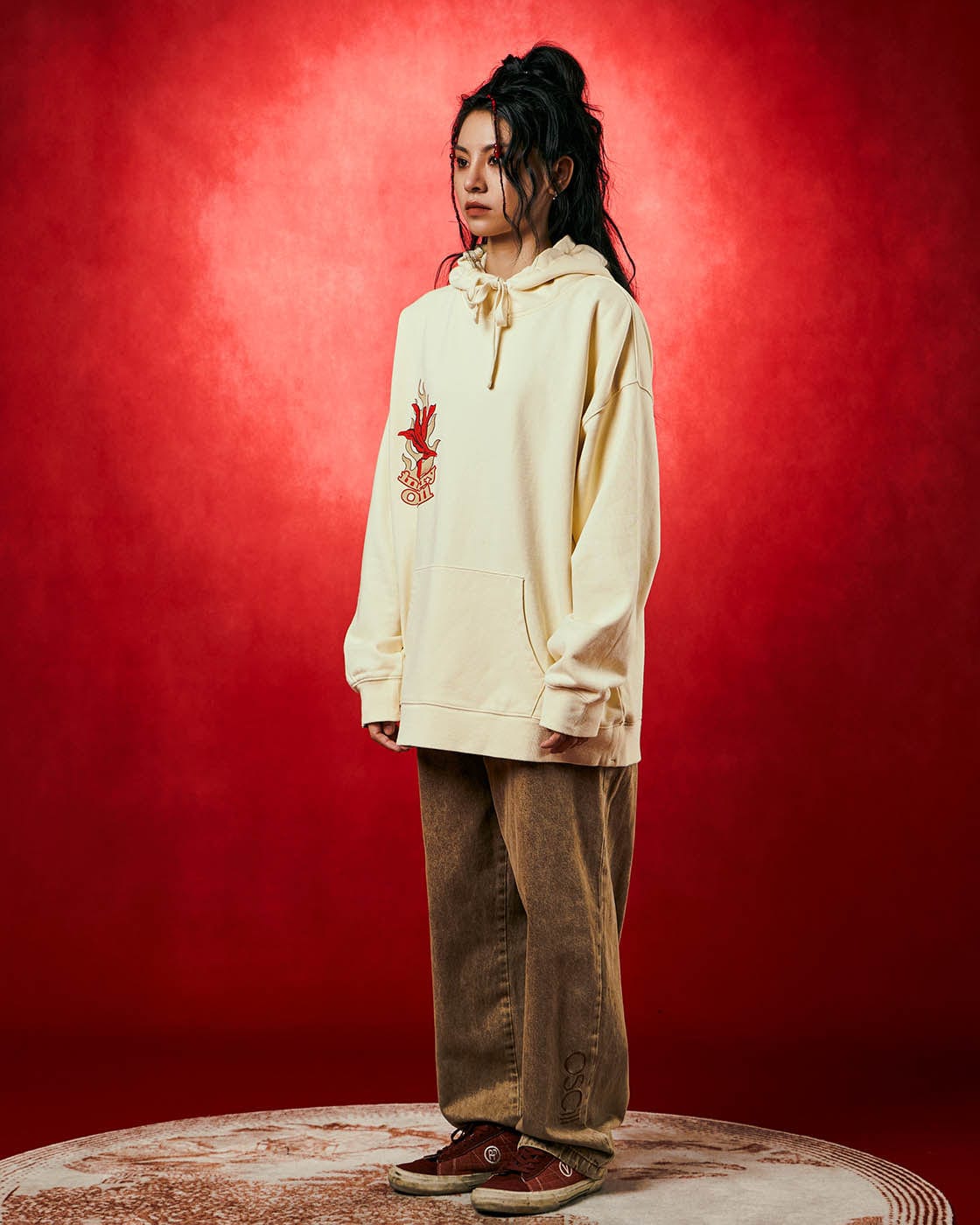 OSCILL Flame Flower Hoodie-Hoodie-S-Free Shipping Leatheretro