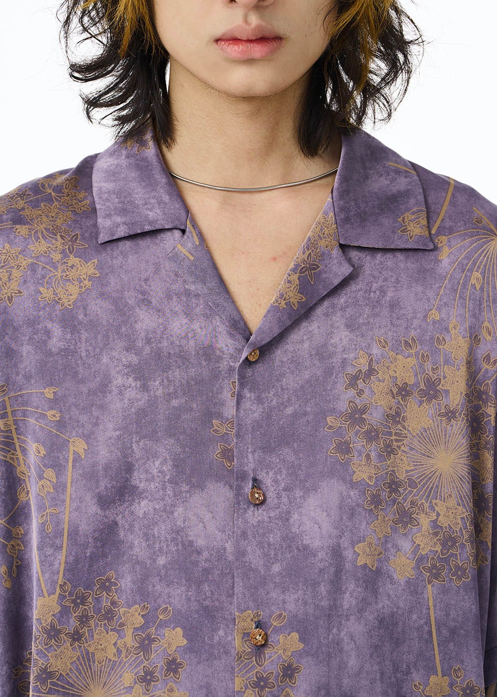 EPIC POETRY Dandelion Cuban Half Shirt Purple-Half shirt-S-Free Shipping Leatheretro