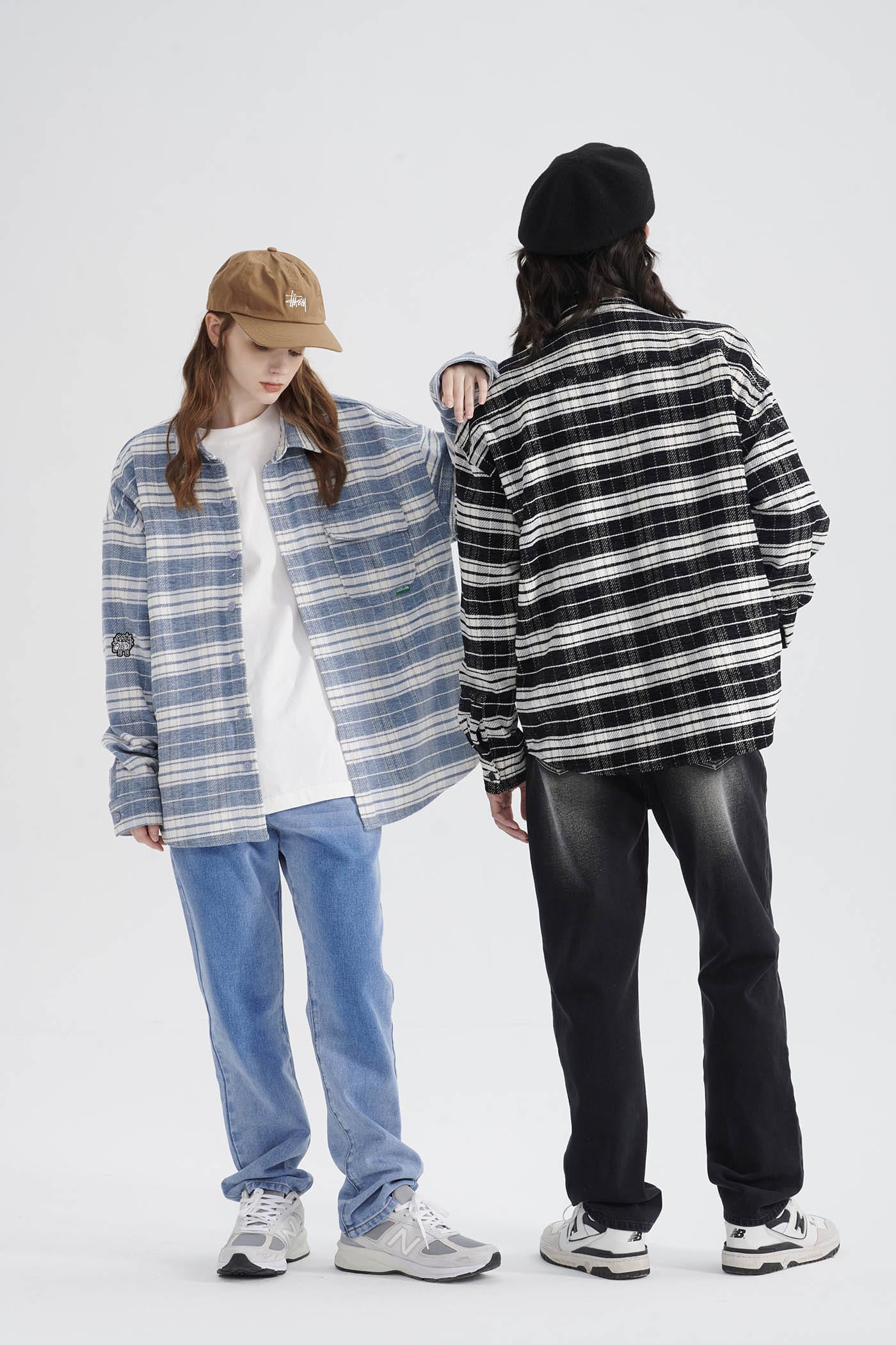 CONKLAB Flannel Plaid Shirt-Jacket-S-Blue-Free Shipping Leatheretro