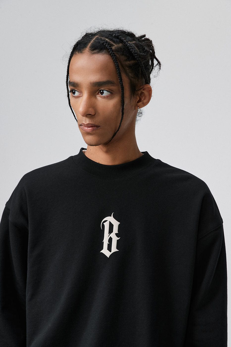 BONELESS Gothic LOGO Sweatshirt-Sweatshirt-S-Beige-Free Shipping Leatheretro