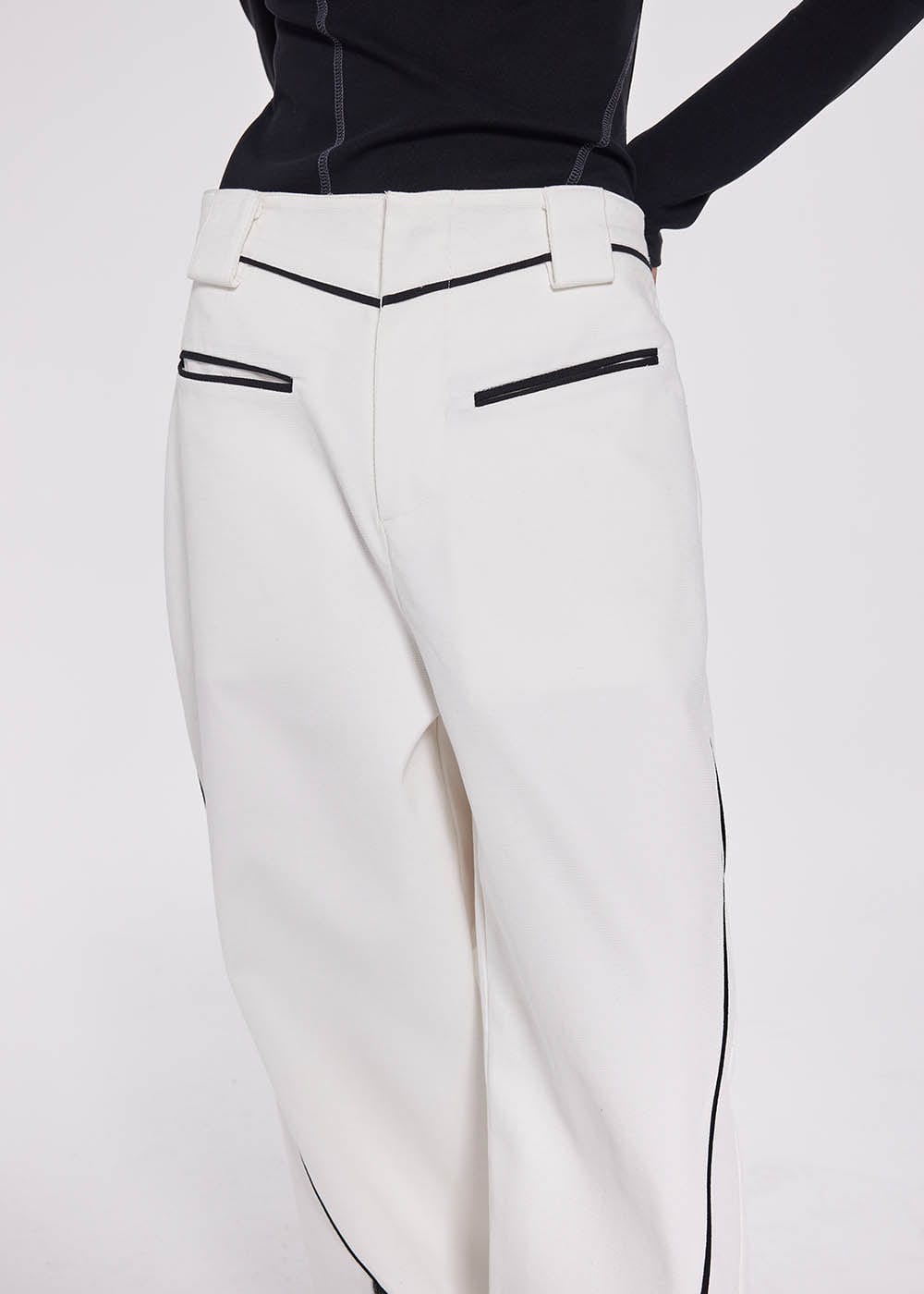 49PERCENT Paneled Zipper Wide-Leg Pants-Pants-XS-Free Shipping Leatheretro