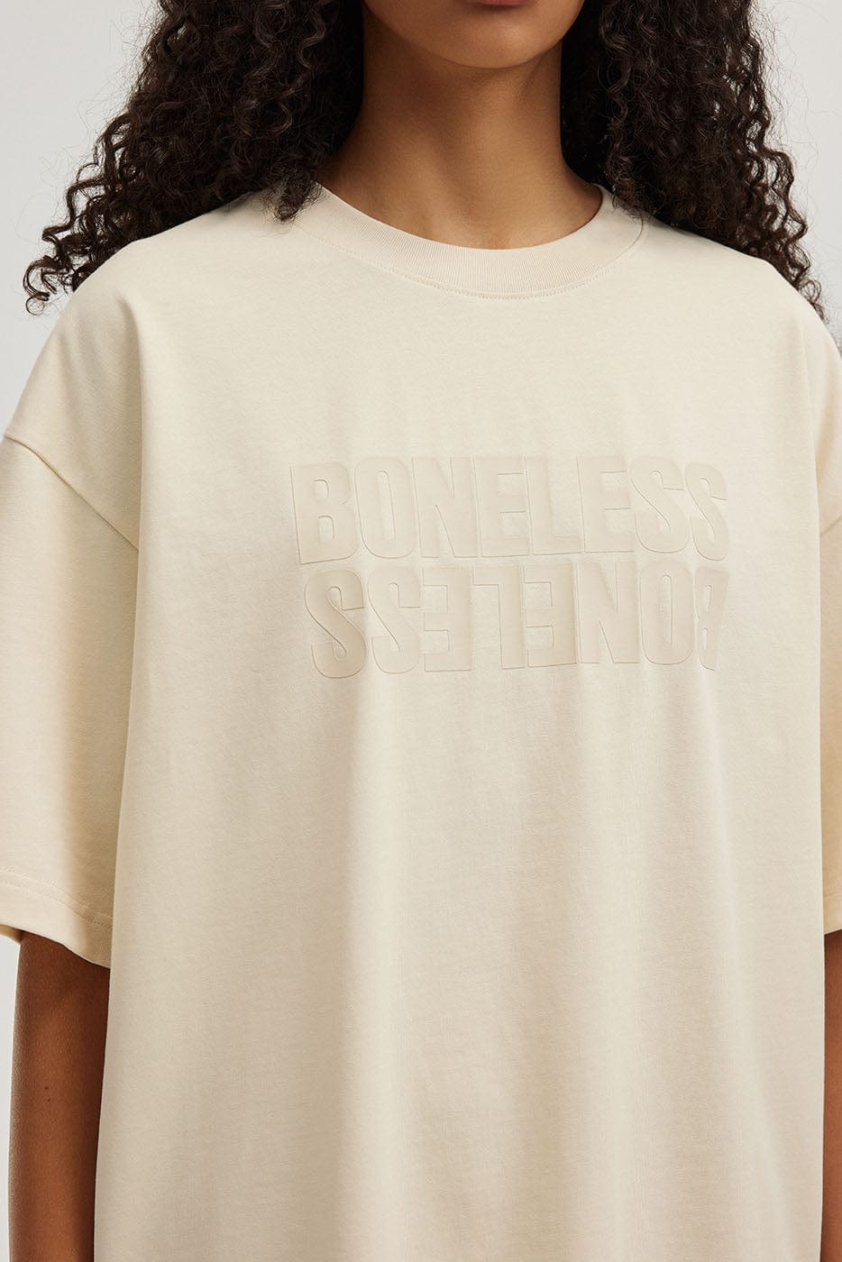 BONELESS Reversed LOGO T-Shirt-T Shirt-S-Black-Free Shipping Leatheretro