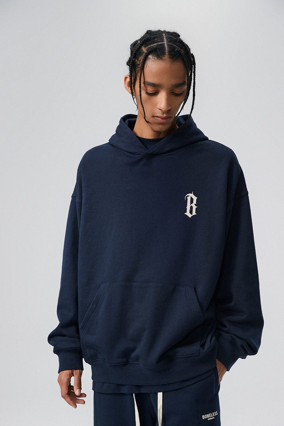 BONELESS Gothic Slogan Hoodie-Hoodie-S-Blue-Free Shipping Leatheretro