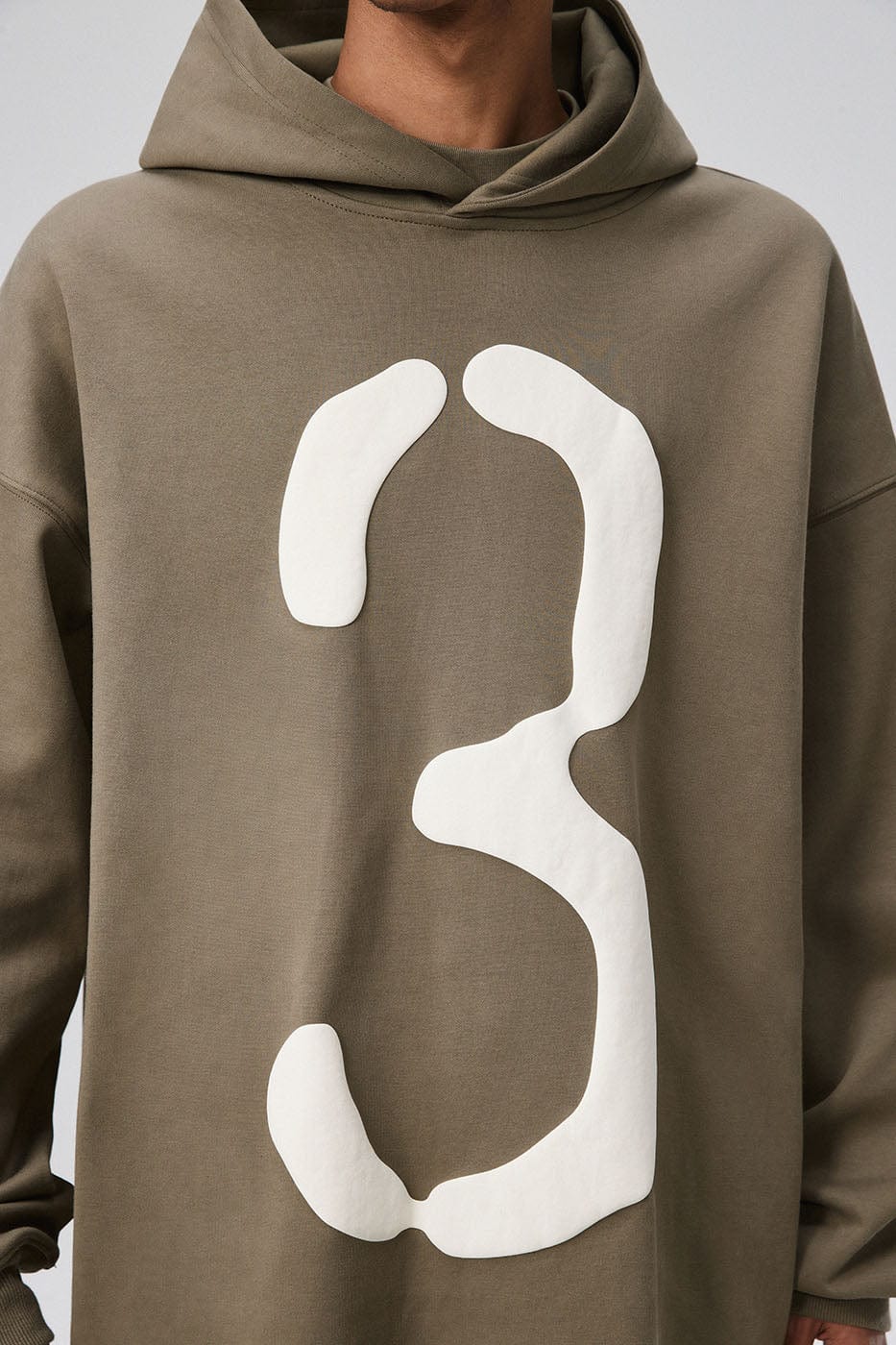 BONELESS Number 3 Puff-Print Hoodie-Hoodie-S-Brown-Free Shipping Leatheretro