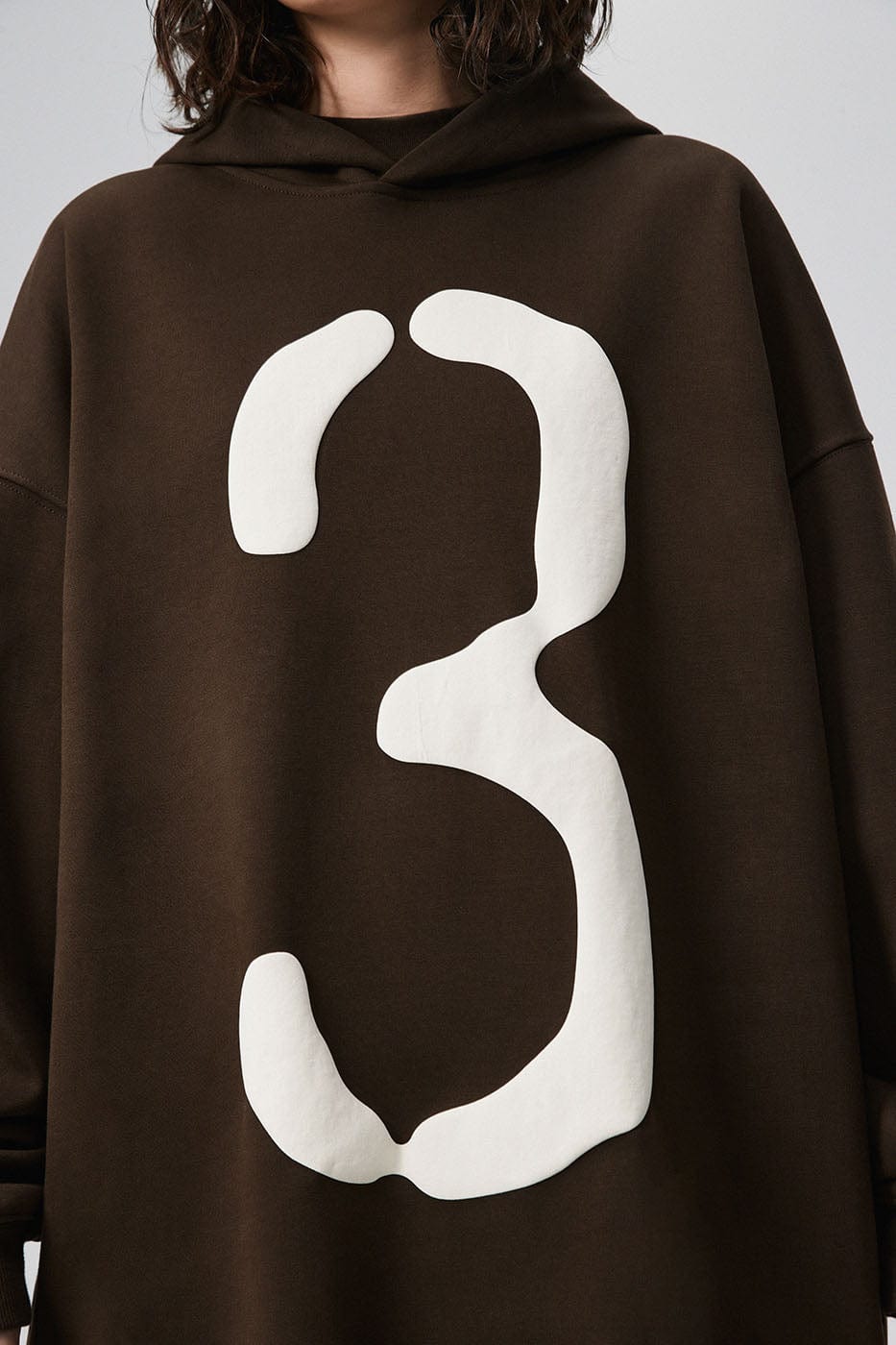 BONELESS Number 3 Puff-Print Hoodie-Hoodie-S-Brown-Free Shipping Leatheretro