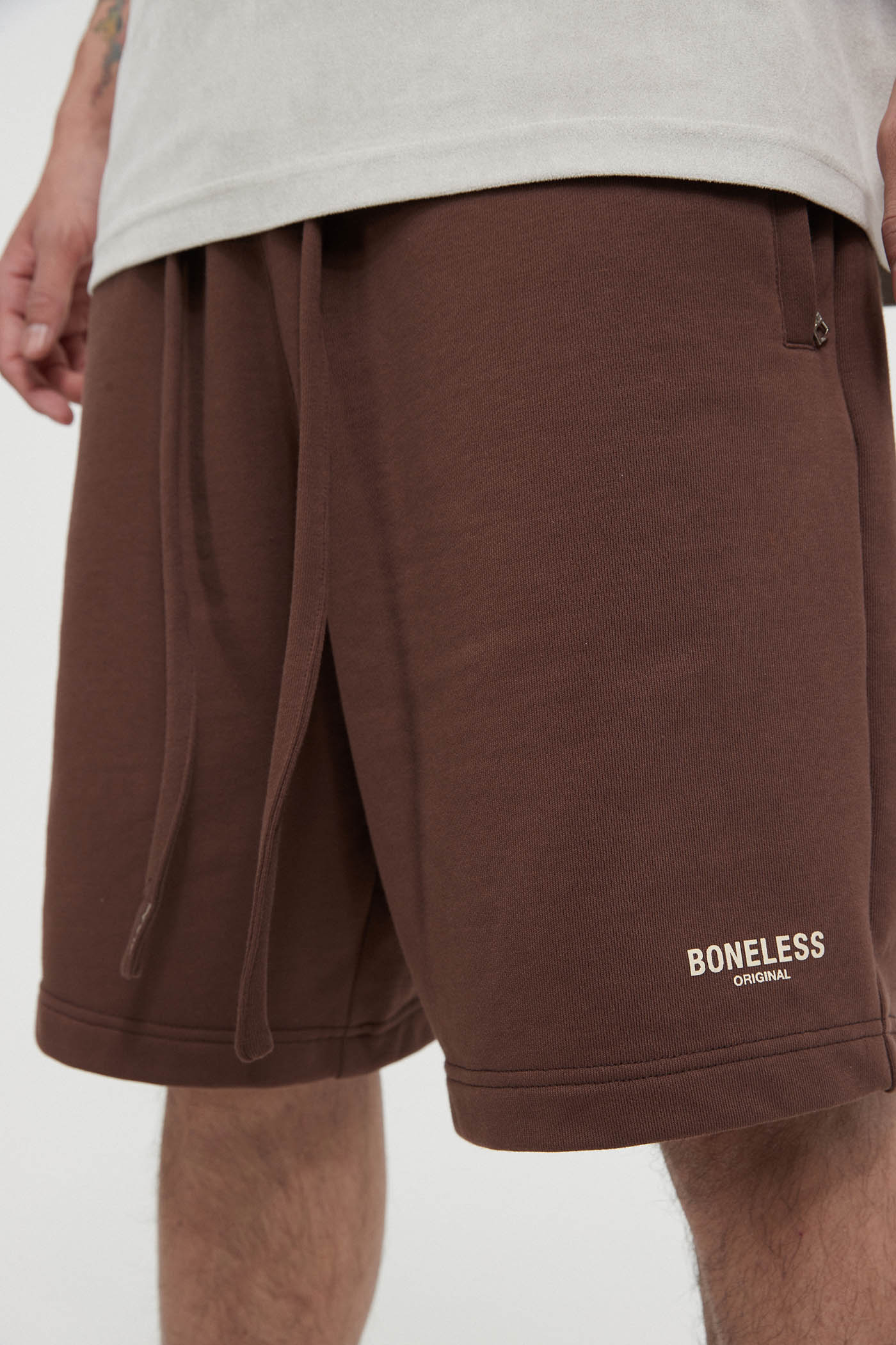 BONELESS Original Series Zipped Pocket Shorts-Shorts-S-Brown-Free Shipping Leatheretro
