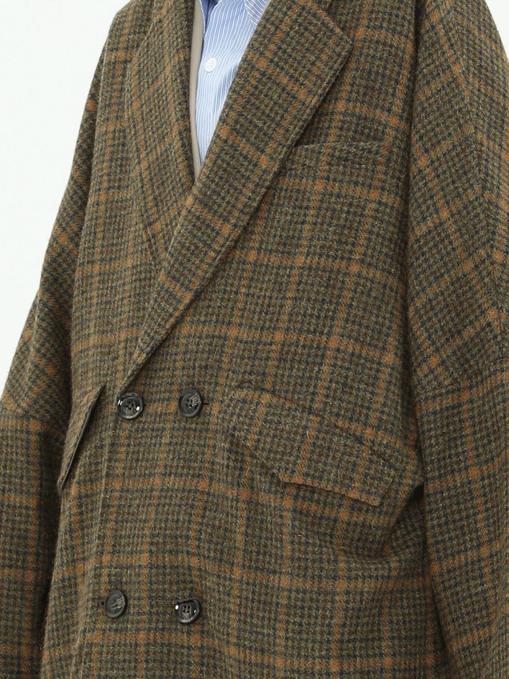 MIICHOUS Plaid Wool Oversized Coat-Jacket-S-Dark Grey-Free Shipping Leatheretro