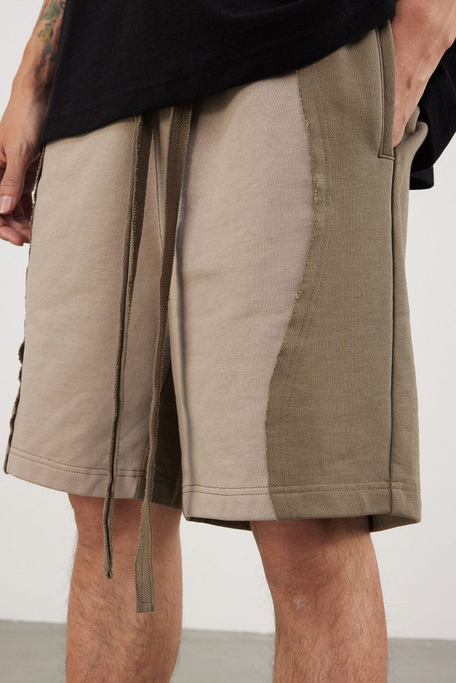 BONELESS Spliced Camber Shorts-Shorts-S-Khaki-Free Shipping Leatheretro