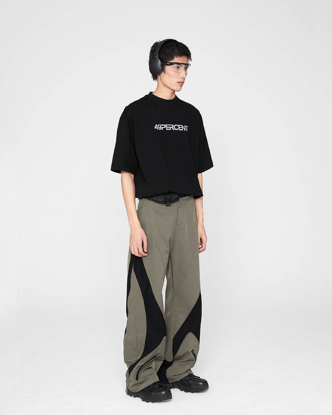 49PERCENT The X Spliced Zipper Pants-Pants-XS-Black-Free Shipping Leatheretro