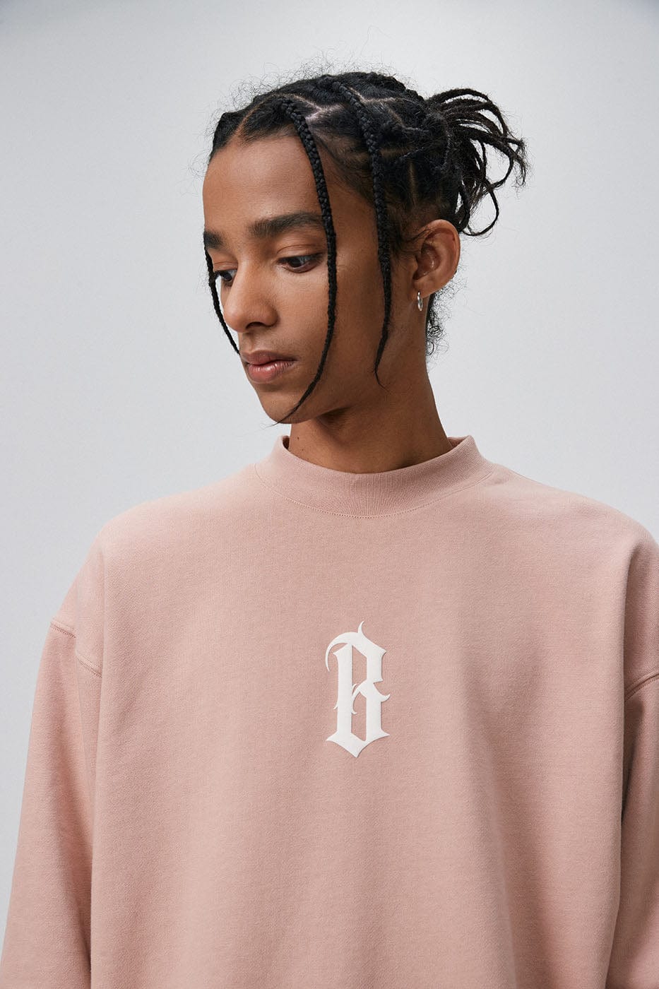 BONELESS Gothic LOGO Sweatshirt-Sweatshirt-S-Beige-Free Shipping Leatheretro