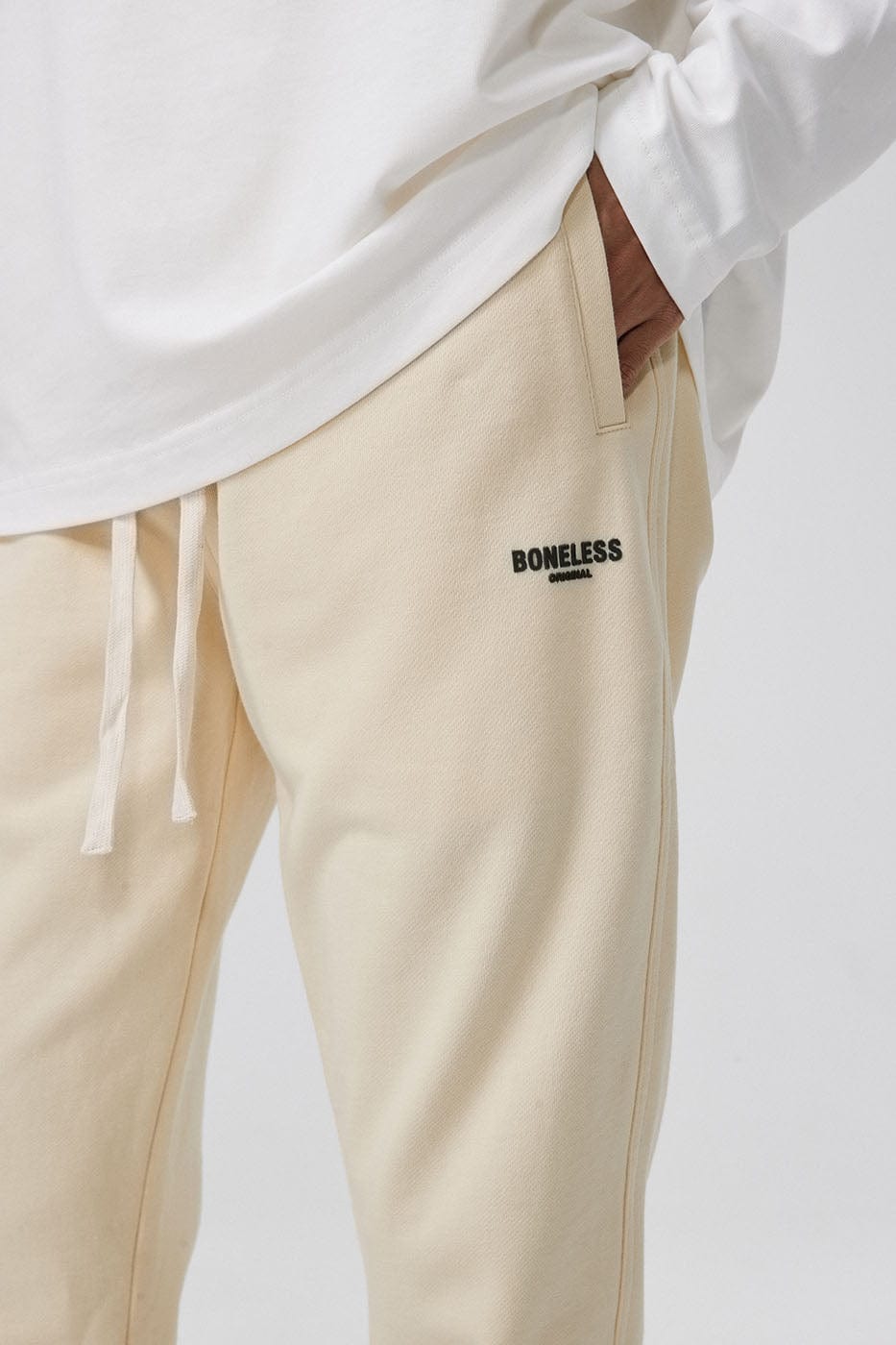 BONELESS Original Series Sweatpants-Pants-S-Beige-Free Shipping Leatheretro