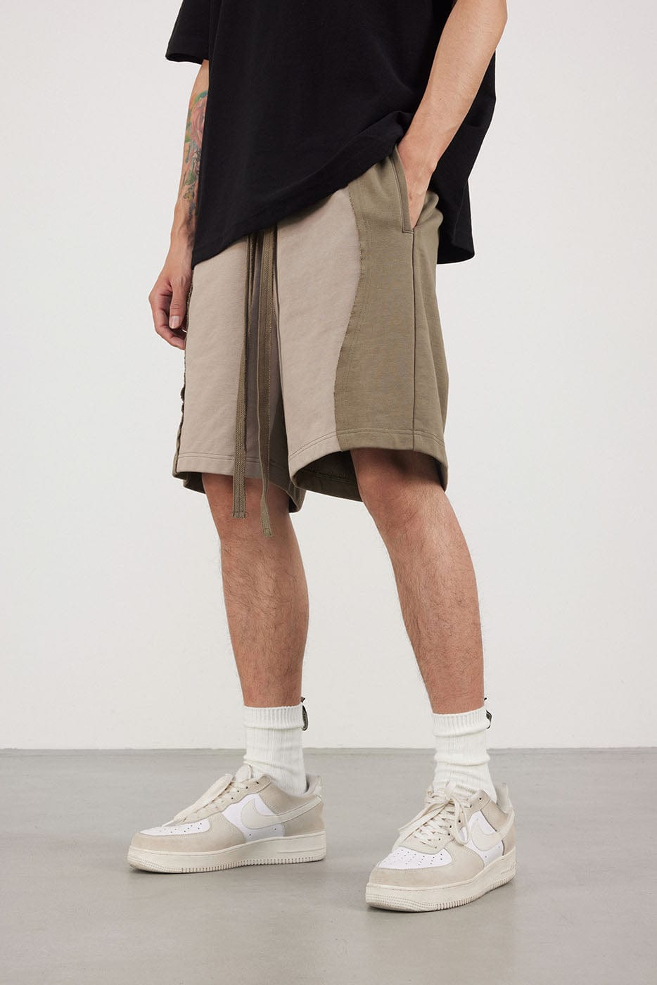 BONELESS Spliced Camber Shorts-Shorts-S-Khaki-Free Shipping Leatheretro