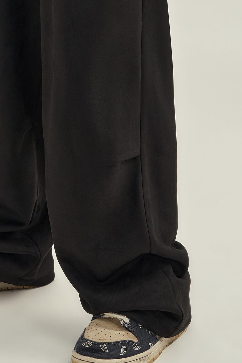 F426 Faux Suede Oversized Crease Pants-Pants-S-Beige-Free Shipping Leatheretro