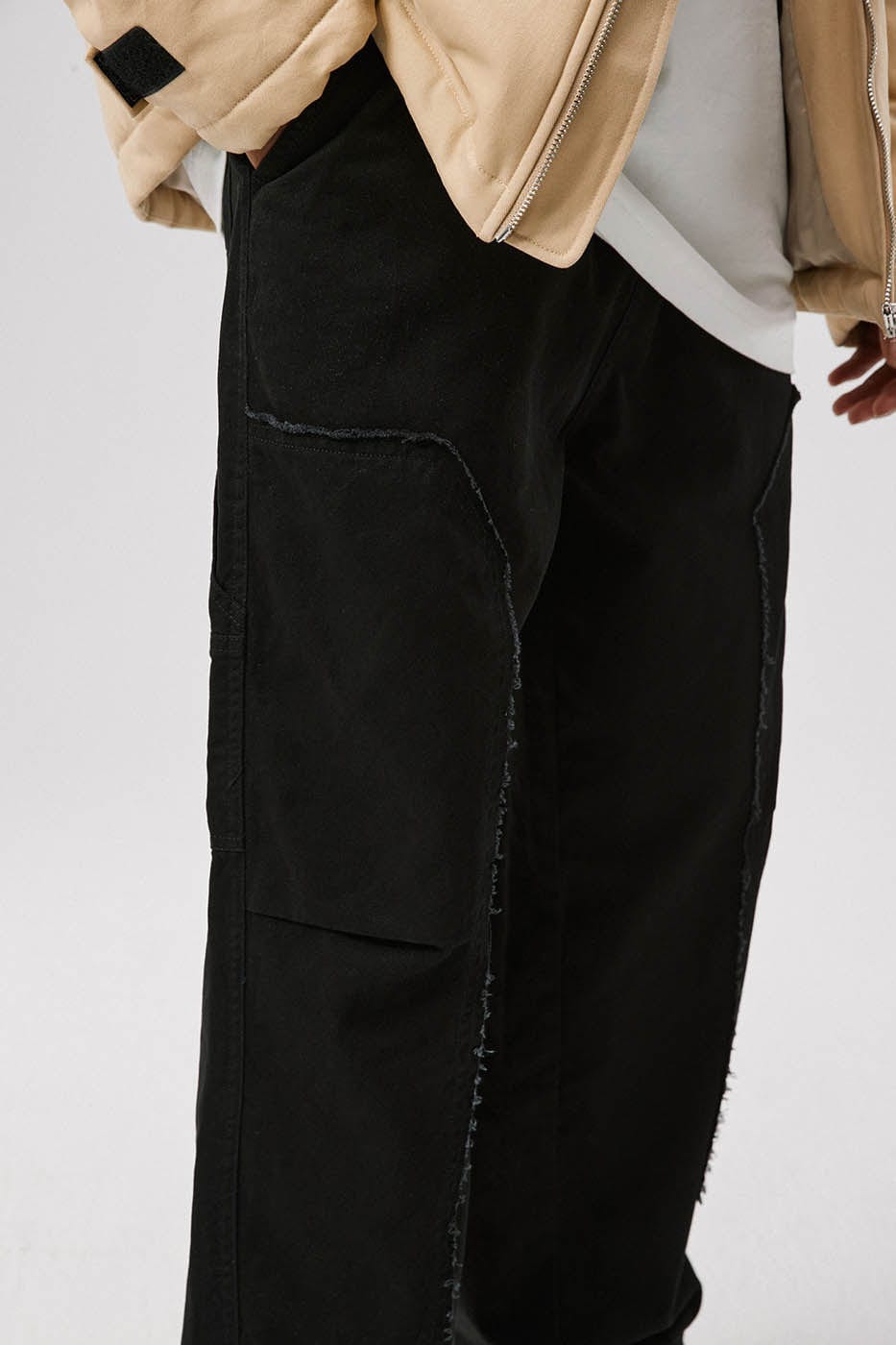 BONELESS Raw Edge Lumber Pants-Pants-S-Apricot-Free Shipping Leatheretro