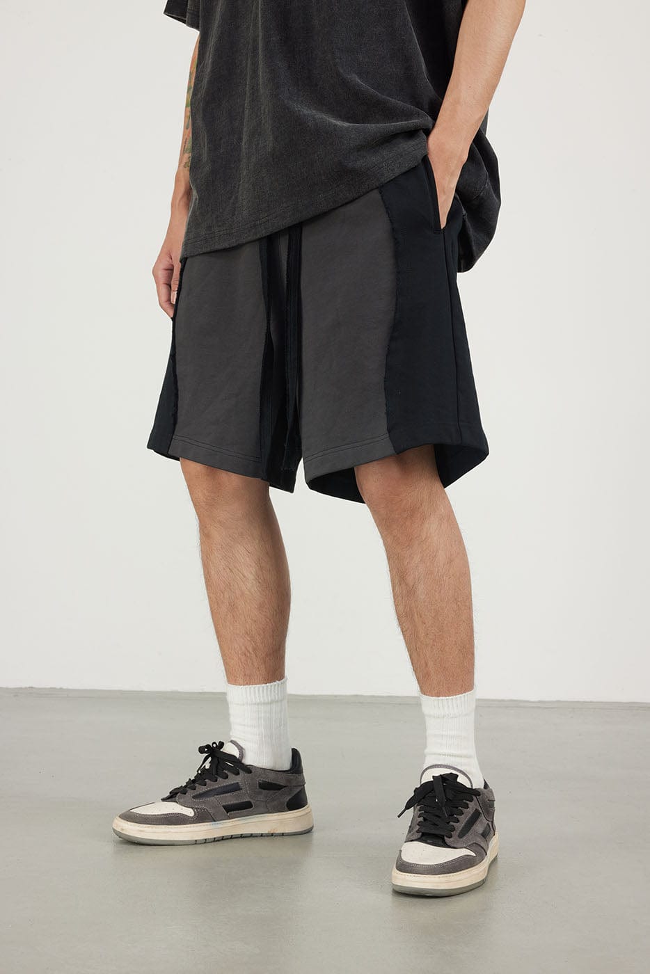 BONELESS Spliced Camber Shorts-Shorts-S-Khaki-Free Shipping Leatheretro