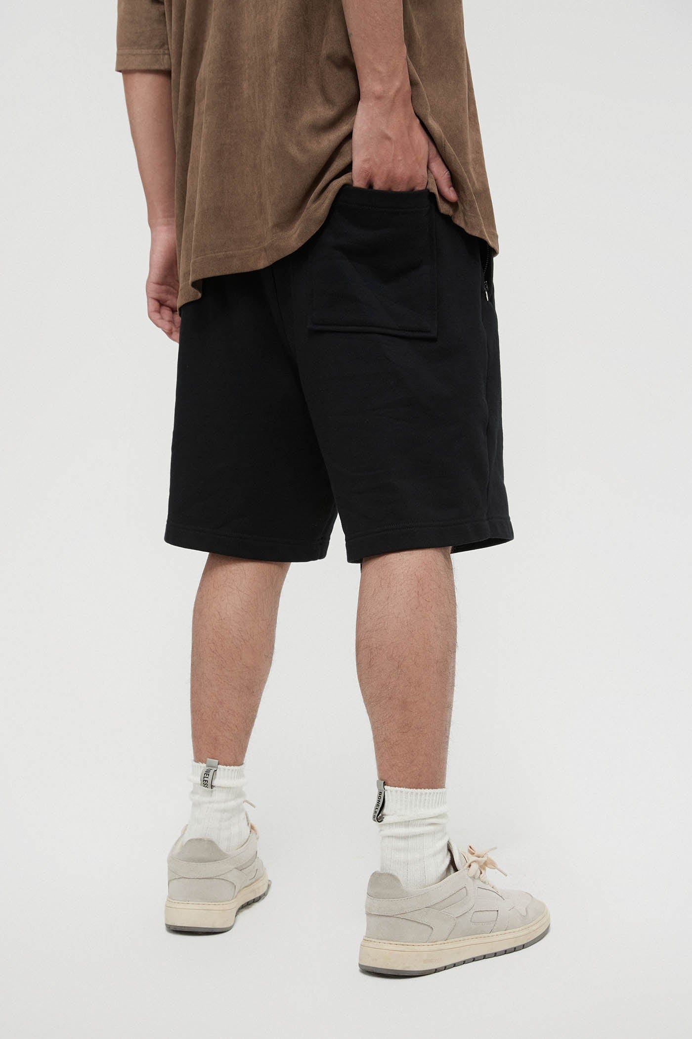 BONELESS Original Series Zipped Pocket Shorts-Shorts-S-Brown-Free Shipping Leatheretro
