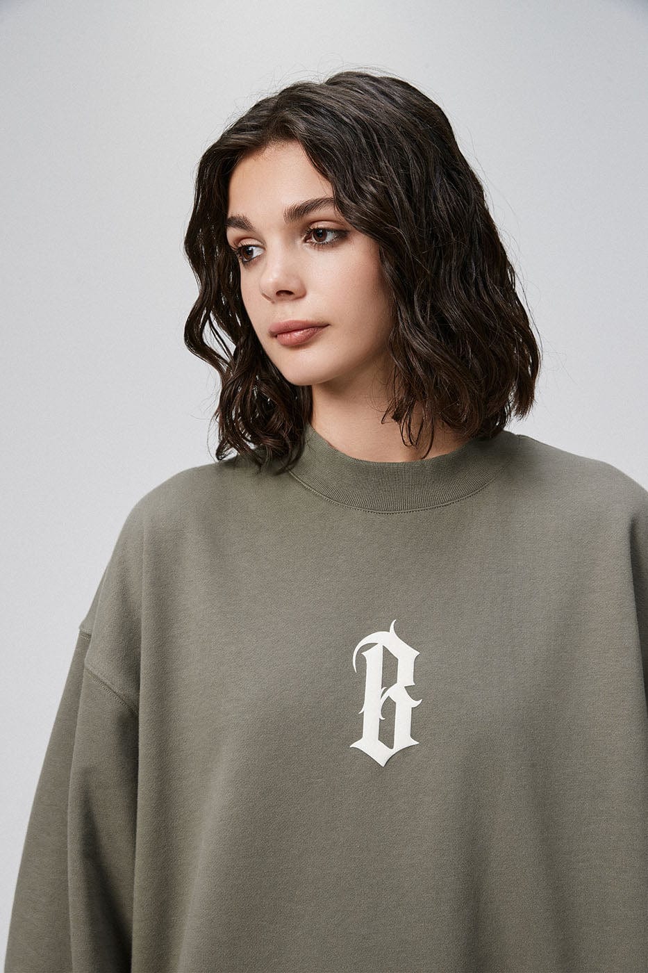 BONELESS Gothic LOGO Sweatshirt-Sweatshirt-S-Beige-Free Shipping Leatheretro