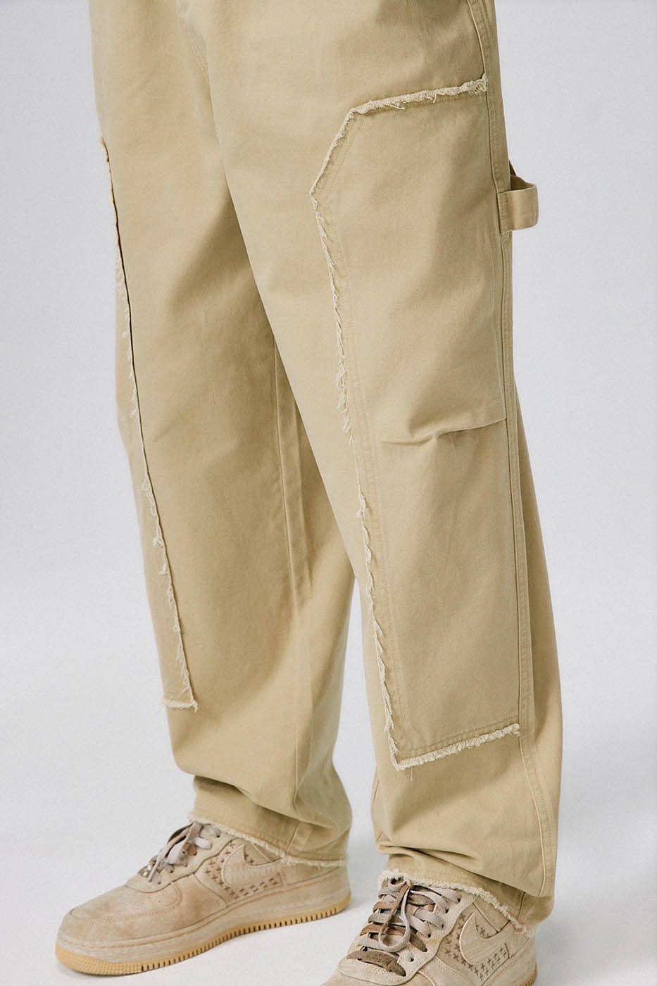 BONELESS Raw Edge Lumber Pants-Pants-S-Apricot-Free Shipping Leatheretro