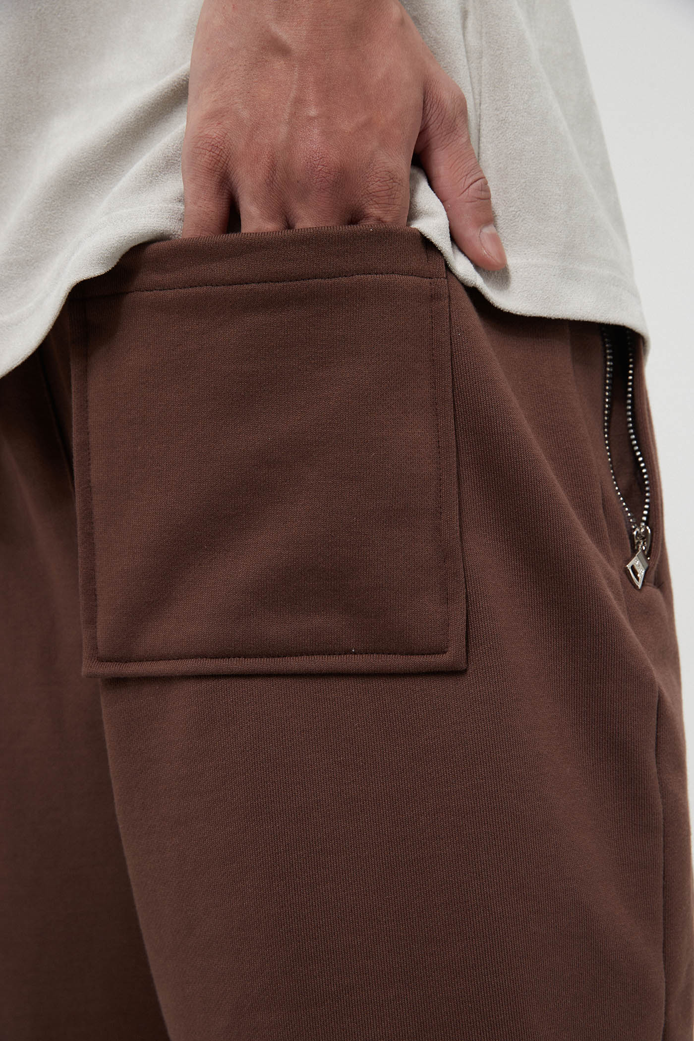 BONELESS Original Series Zipped Pocket Shorts-Shorts-S-Brown-Free Shipping Leatheretro