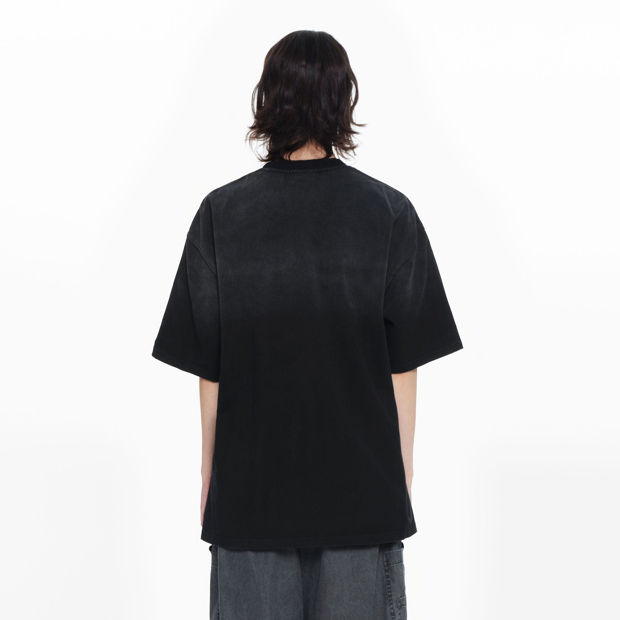 OVERLAPS Gradient Washed Oversized LOGO T-Shirt-T Shirt-S-Green-Free Shipping Leatheretro