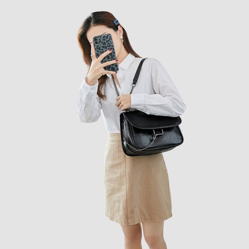 Versatile Rock Soft Shoulder Crossbody Bag-Handbags-Black-Free Shipping Leatheretro
