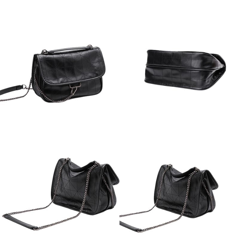 Versatile Rock Soft Shoulder Crossbody Bag-Handbags-Black-Free Shipping Leatheretro
