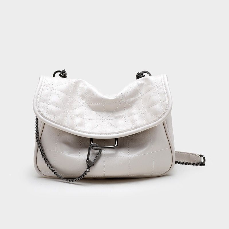 Versatile Rock Soft Shoulder Crossbody Bag-Handbags-White-Free Shipping Leatheretro