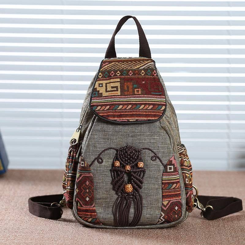 Vintage Canvas Backpacks for Women-Backpacks-Gray-Free Shipping Leatheretro